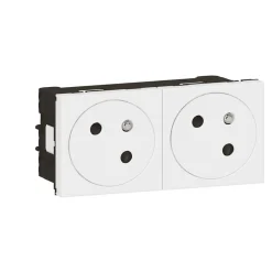 Legrand Mécanisme prise 2 pôles + terre Mosaïc blanc, 2 prises