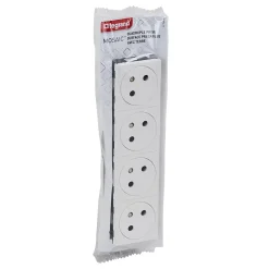 Legrand Prise Encastrable-Mécanisme prise 2 pôles + terre Mosaïc blanc, 4 prises