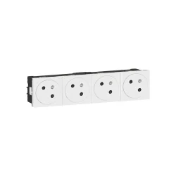 Legrand Prise Encastrable-Mécanisme prise 2 pôles + terre Mosaïc blanc, 4 prises