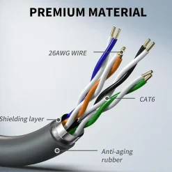 Elfcam-shop 30m Elfcam - Câble Starlink Gen 3, Ethernet Cat6 26AWG, Intérieur/Extérieur, Rallonge pour Starlink Gen 3/Mini
