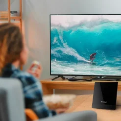 Meliconi Antenne, Parabole Et Fixation-- Antenne TV amplifiée d'intérieur AT52 R1 USB - Portée 30 kms - Signaux numériques DVBT/DVBT2 - Filtres 4G 5G