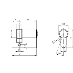 Metalux Cylindre De Serrure-- Demi-Cylindre de serrure 30x10 Barillet anti-crochetage protection contre le perçage idéal pour porte de garage