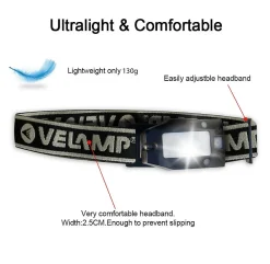 Velamp METROS: lampe frontale rechargeable, 150 lm. Interrupteur sans contact