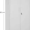 Nature Pro Armoire À Clé-Meuble de Rangement Bureau, en Acier, Placard, avec 5 Étagères, Doubles Portes, Serrure, Armoire à Outils, Étagères Réglables