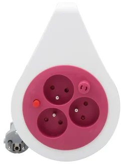 Enrouleur Électrique-Min enrouleur 3X16A HO5VVF 3G1 rose, 7 m