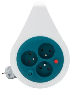 Zenitech Enrouleur Électrique-Min enrouleur 3X16A HO5VVF 3G1 turquoise, 7 m