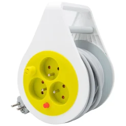 Zenitech Mini enrouleur design 3 prises 2P+T - 7m - Vert -
