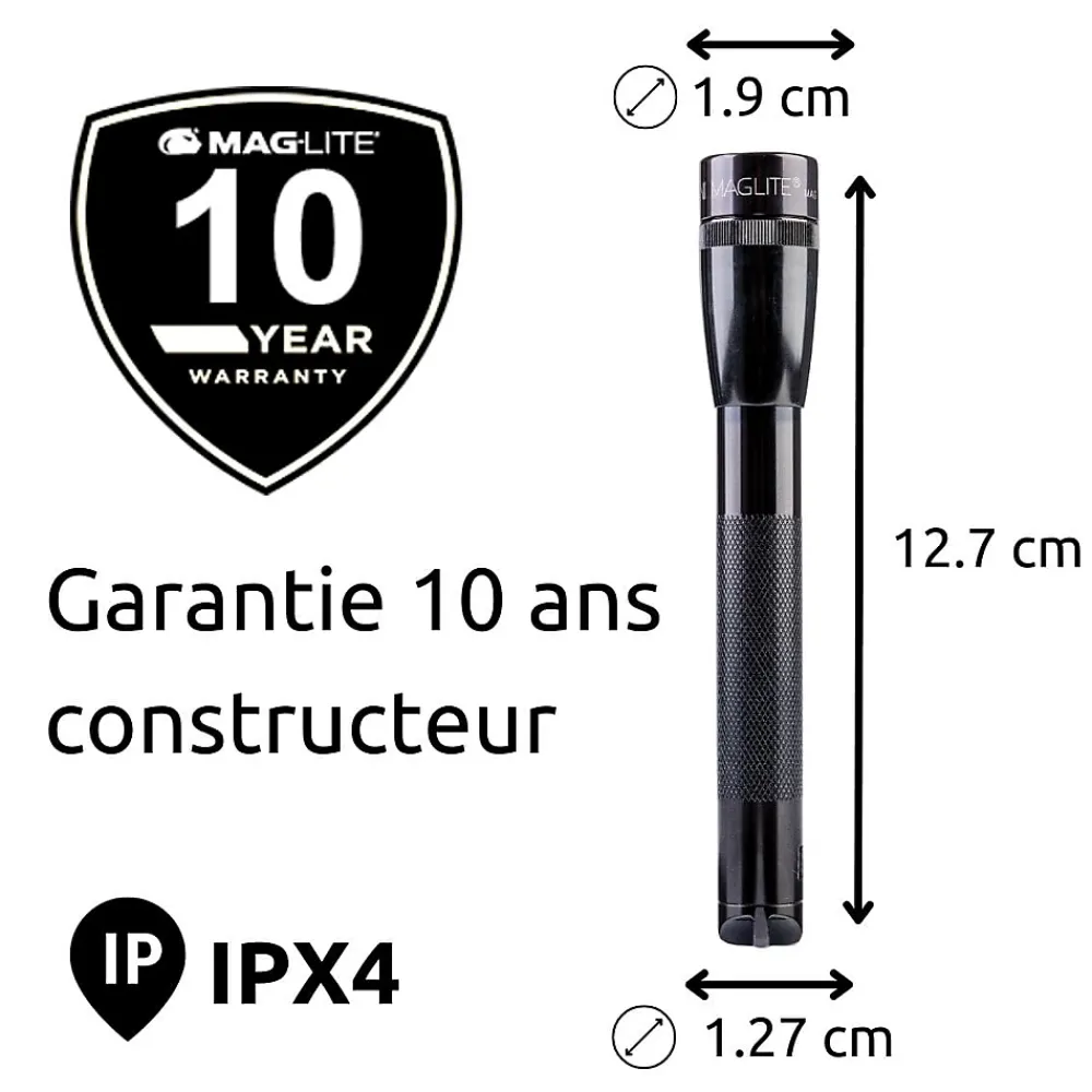 Maglite Mini Lampe torche LED 2x piles AAA - Noir