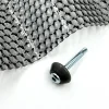 Mk Pc Diamonds vis galvanisées M5 x 40 mm pour métal avec rondelle d'étanchéité grise, pour revêtement en polycarbonate, 50 pièces