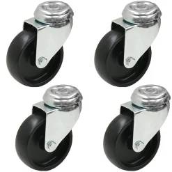 Parnells 4 - 75mm Nylon noir roulettes pivotantes 3" pour usage intensif