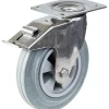Parnells 200mm 8" roulettes en acier inoxydable caoutchouc gris, pivotantes avec frein, 205kg