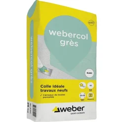 Weber Mortier - colle à adhérence (C2) - COLLE GRES - Sac de 25 Kg - GRIS