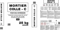 Mortier colle C pour sols intérieurs gris 25 kg