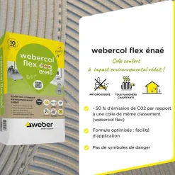 Weber Mortier - colle déformable pour carrelage (C2 et S1) COL FLEX ECO - Sac de 25 Kg - GRIS