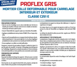 Semin Mortier Colle Déformable pour Carrelage Proflex Gris , Intérieur/Extérieur, sac de 25 kg