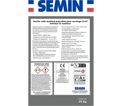 Semin Mortier Colle Polyvalent pour Carrelage Kedoflex Gris , Intérieur/Extérieur, sac de 25 kg