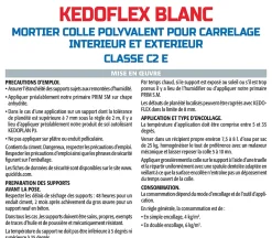 Semin Colle Carrelage-Mortier Colle Polyvalent pour Carrelage Kedoflex Blanc , Intérieur/Extérieur, sac de 25 kg