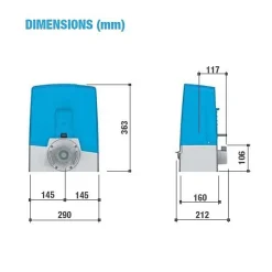 Came Motorisation Kit BXV 24V pour portails coulissants (8K01MS-003)
