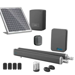 Avidsen Motorisation solaire à vérins Teha SE avec digicode pour portail battant