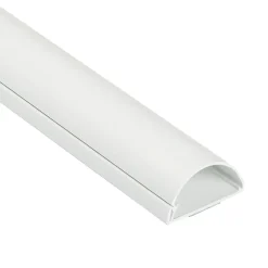 D-Line Moulure, Goulotte Et Plinthe-Moulure décorative demi-circulaire 50x25 mm blanche 1,5 m