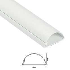 D-Line Moulure, Goulotte Et Plinthe-Moulure décorative demi-circulaire 50x25 mm blanche 1,5 m