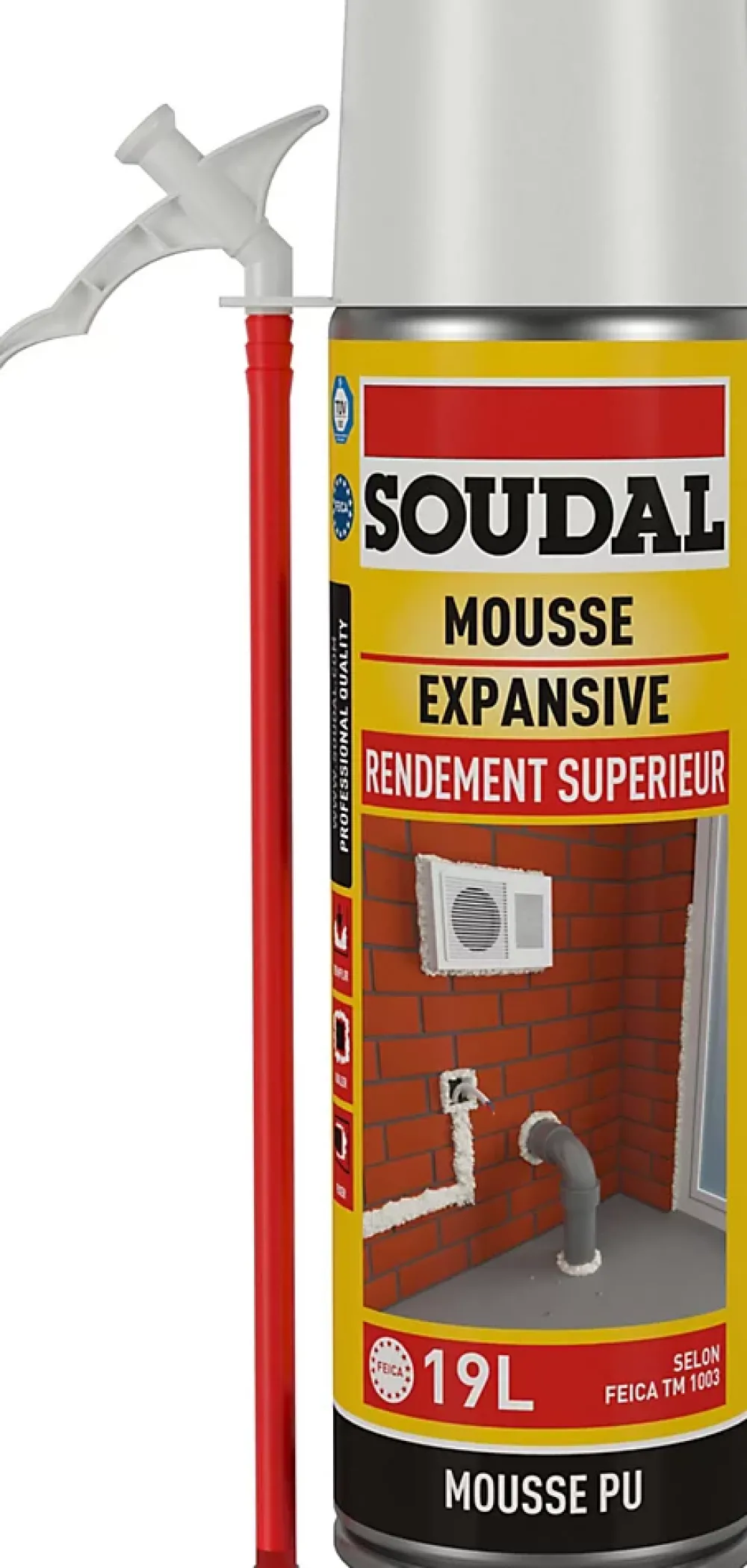 Soudal Mousse expansive jaune rendement supérieur 500ml