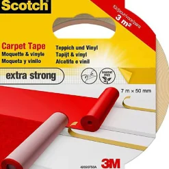 E45 Ruban Adhésif-3M 42022050 Ruban adhésif double-face pour tapis Scotch blanc 50 mm x 20 m
