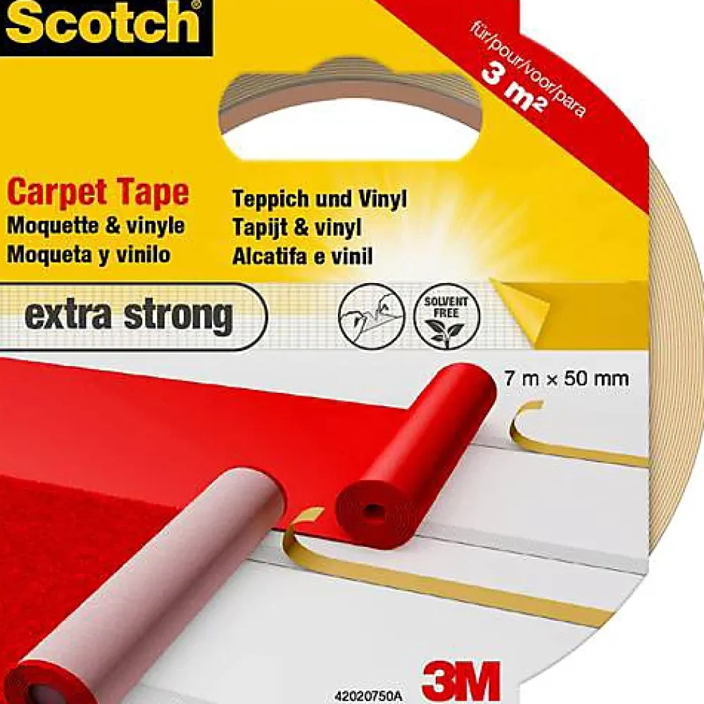 E45 Ruban Adhésif-3M 42022050 Ruban adhésif double-face pour tapis Scotch blanc 50 mm x 20 m