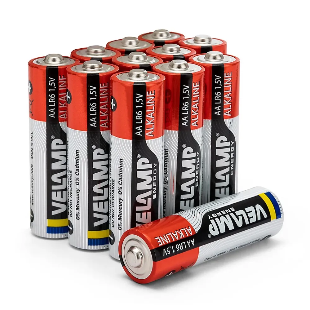 Velamp Pile Aa|Pile Alcaline-Mulitpack de 12 piles alcalines stilo LR6 AA, 1,5V, longue durée