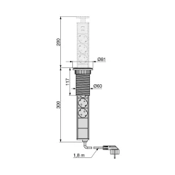 Emuca Multiconnecteur élévateur Vertikal 60 mm
