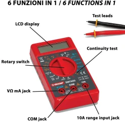 Velamp Testeur De Tension-Multimètre digital 6 en 1, sondes fournies
