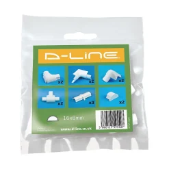 D-Line Multi-pack d'accessoires pour goulotte blanche 16 x 8 mm