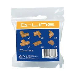 D-Line Moulure, Goulotte Et Plinthe-Multi-Pack d'accessoires pour goulotte effet chêne 30x15mm