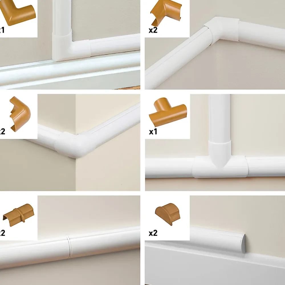 D-Line Moulure, Goulotte Et Plinthe-Multi-Pack d'accessoires pour goulotte effet chêne 30x15mm