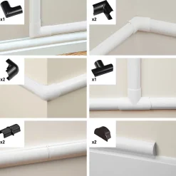 D-Line Moulure, Goulotte Et Plinthe-Multi-Pack d'accessoires pour goulotte noire 30x15mm