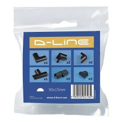 D-Line Moulure, Goulotte Et Plinthe-Multi-Pack d'accessoires pour goulotte noire 30x15mm