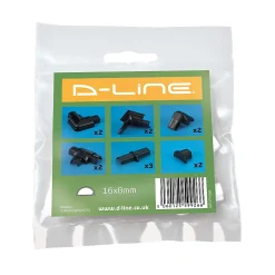 D-Line Multi-pack d'accessoires pour goulotte noire 30 x 15 mm
