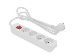 Multiprise avec interrupteur 4 prises blanc 1 m