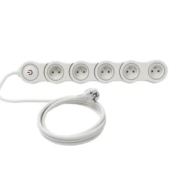 Diall Multiprise-Multiprise avec interrupteur 5 prises modulable 2m