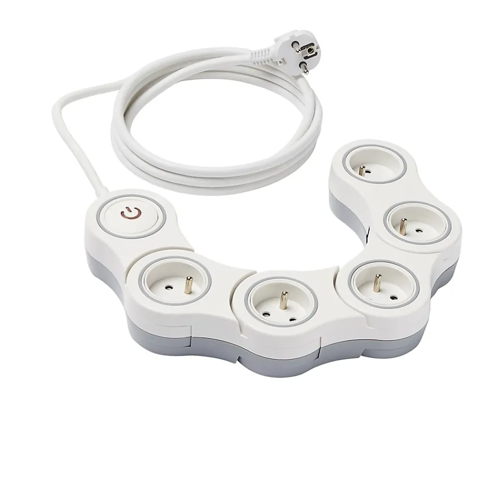 Diall Multiprise-Multiprise avec interrupteur 5 prises modulable 2m