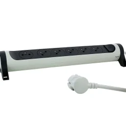 Legrand Multiprise-Multiprise avec interrupteur 6 prises rotative à fixer blanc et gris 1.5 m