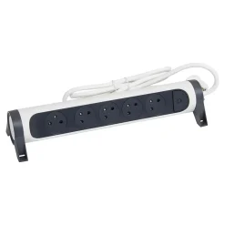 Legrand Multiprise avec interrupteur 5 prises rotative à fixer blanc et gris 3 m