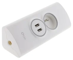 Otio Multiprise-Multiprise d'angle 2P 16A + 2 USB à câbler - Blanc -