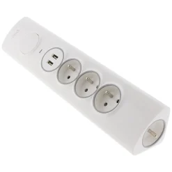 Otio Multiprise-Multiprise d'angle 3 prises + 2 USB à câbler