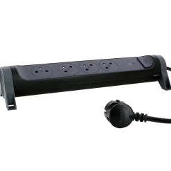Legrand Multiprise parafoudre avec interrupteur 4 prises noir et gris 1.5 m