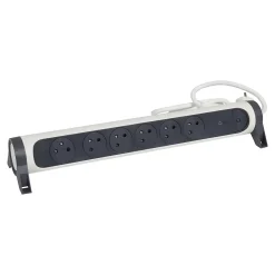 Legrand Multiprise-Multiprise parafoudre 6 prises blanc et gris 1.5 m