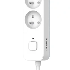 Multiprise 4 prises avec interrupteur blanc gris 2 m