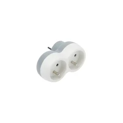 Diall Multiprise 2 prises 16A blanc/gris