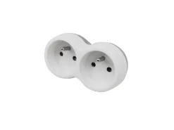 Diall Multiprise 2 prises 16A blanc/gris