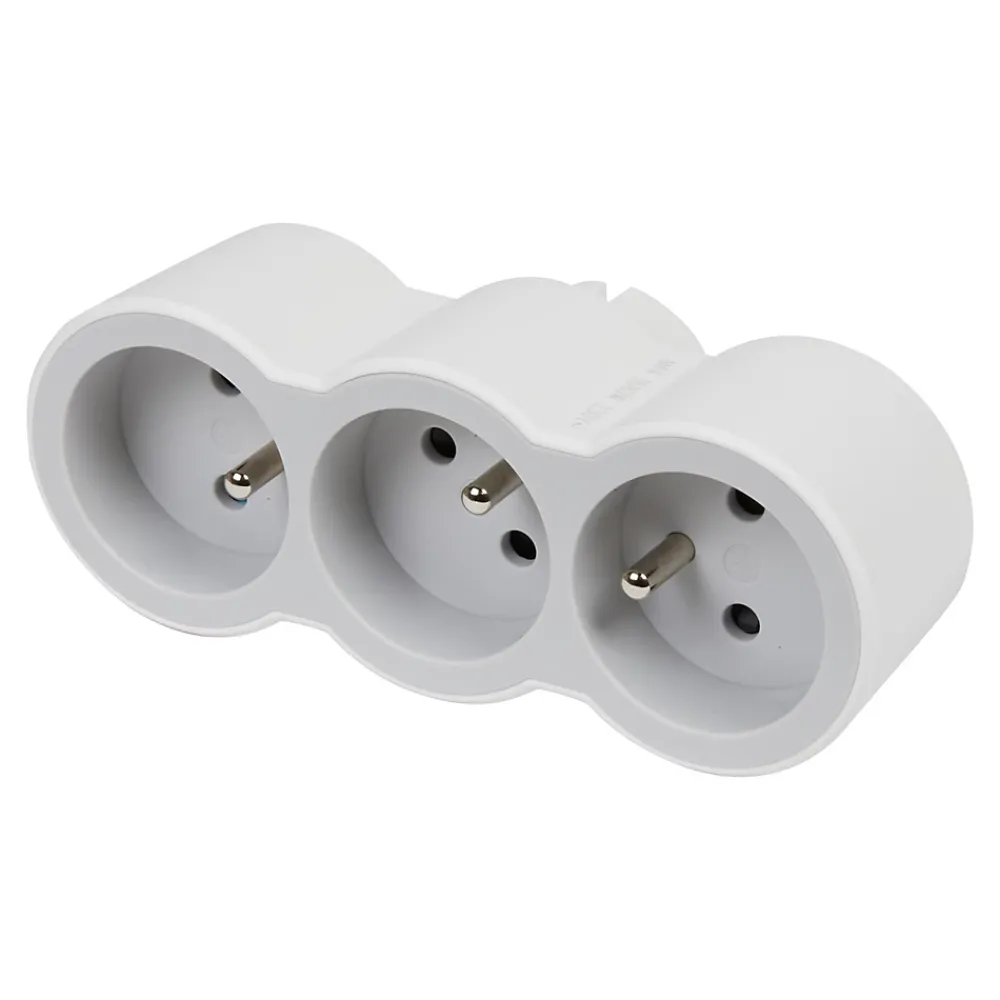 Legrand Multiprise-Multiprise 3 prises frontale blanc